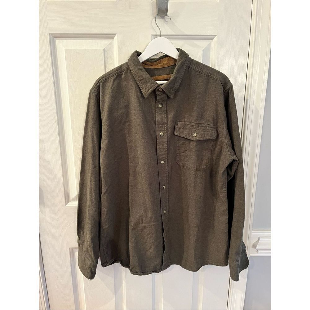 CQR Tactical Green Soft Flannel Corduroy Cuffed Shirt sz 2XL